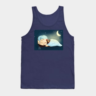 Sleepy Aziraphale and serpent crowley Tank Top